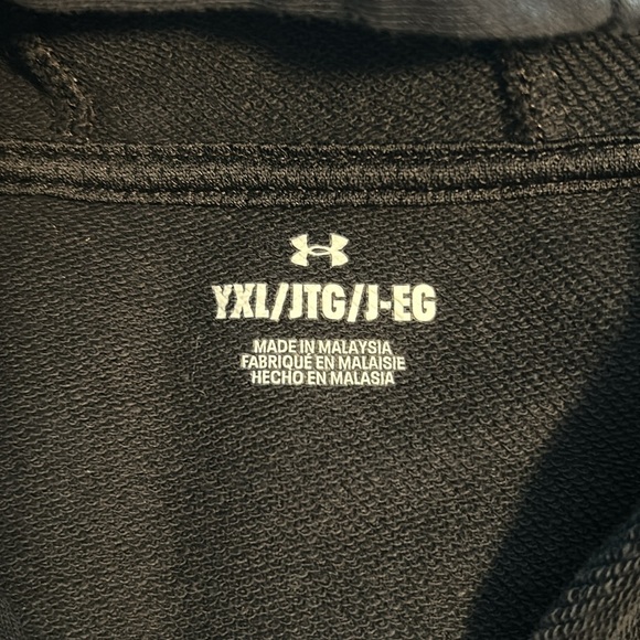 Under Armour Hoodie Youth Size XL Black Neon Green Front Pocket - Picture 4 of 6